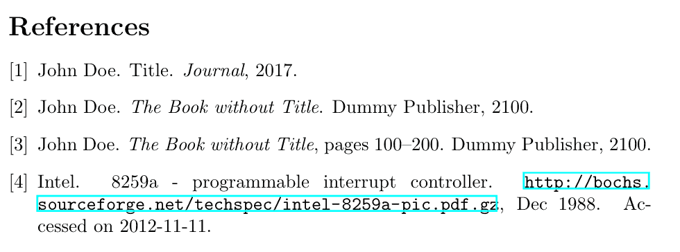 bibliography style latex unsrt