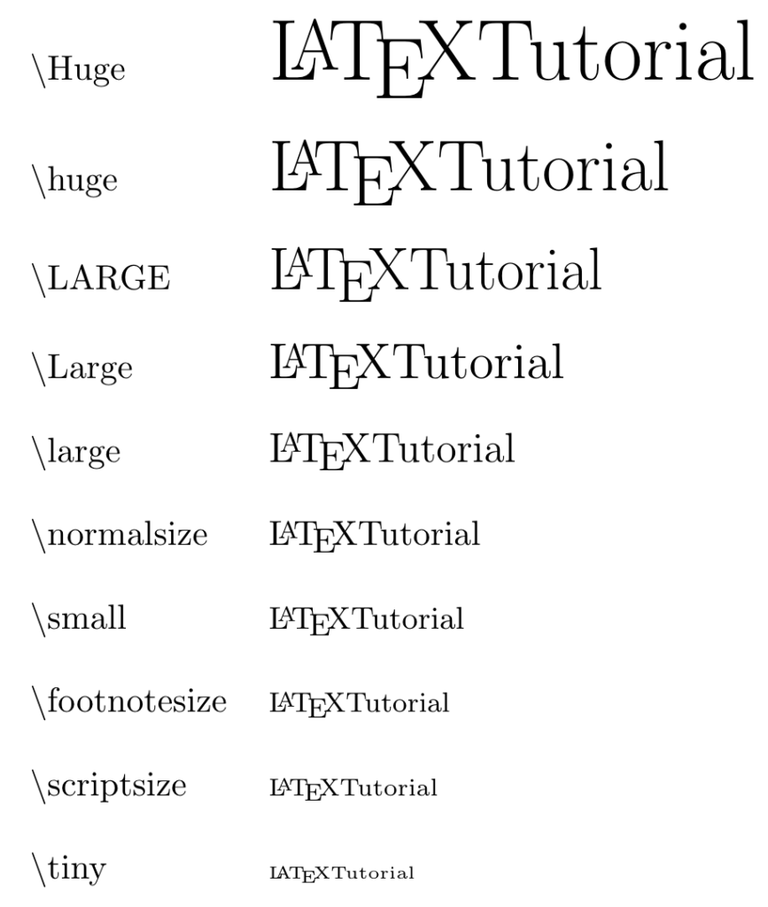 LaTeX Font Size LaTeX Tutorial