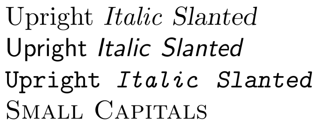 Different Text Styles In Latex