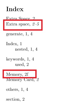 latex thesis index