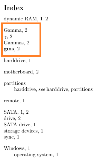 latex thesis index