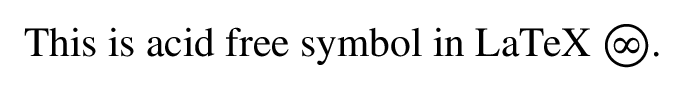 Acid free symbol in latex