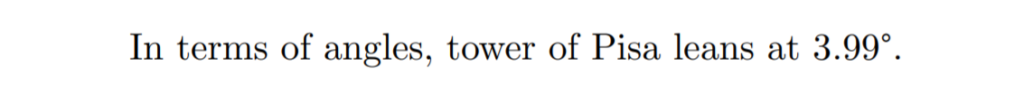 Writing angle symbol in latex