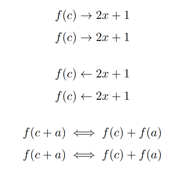 Arrow Types in LaTeX: A Complete List 