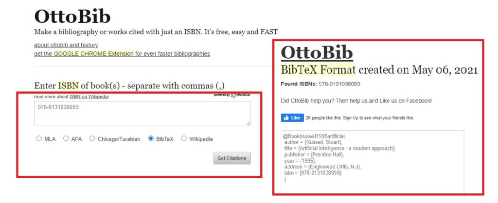 Online BibTex Generators OttoBib