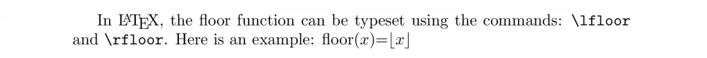 Ceiling And Floor Function In Latex