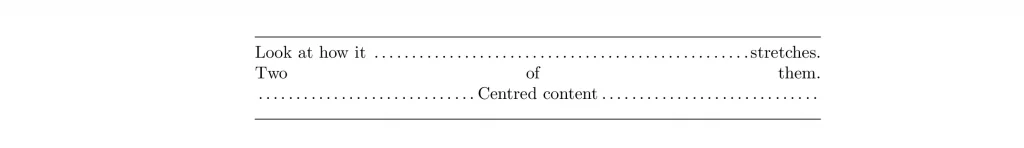 Horizontal dotted line latex