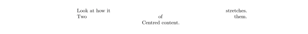 Horizontal fill space in latex