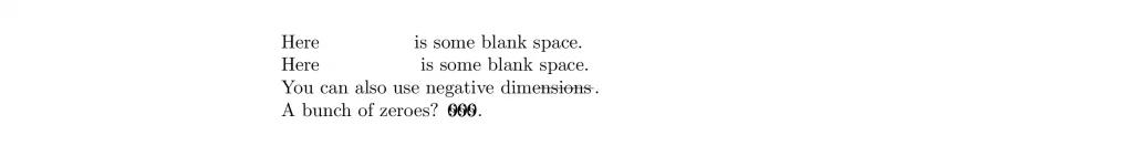 Horizontal space latex