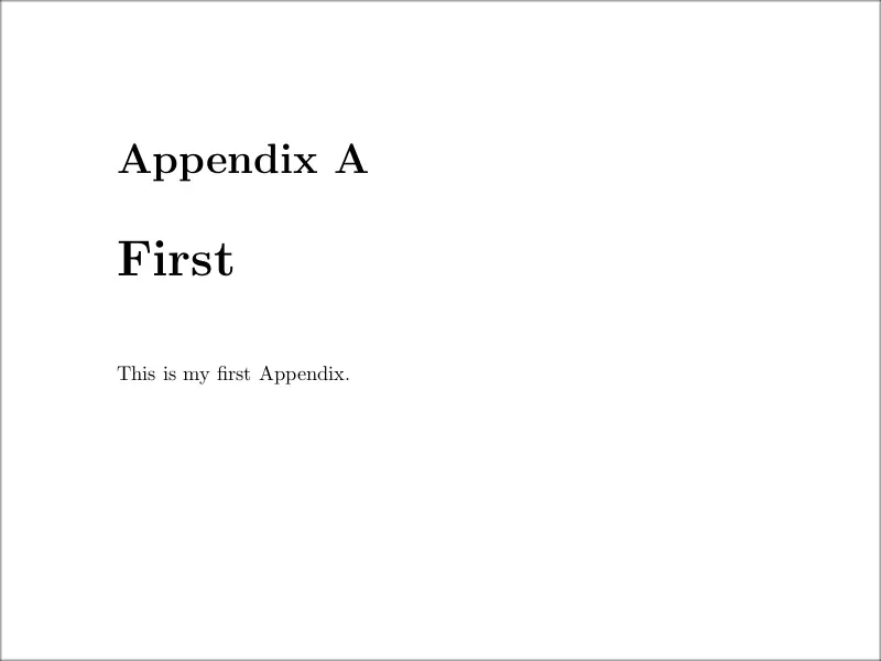 LaTeX appendix