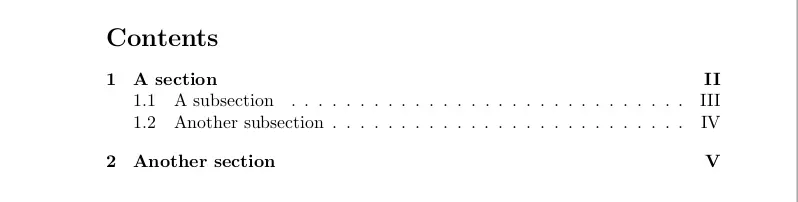 page numbering in latex thesis