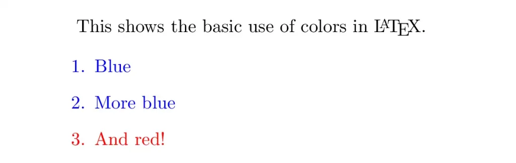 change text color in LaTeX