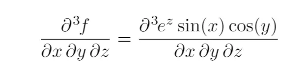 Complex partial derivative latex