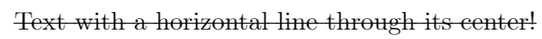 Strikethrough text in LaTeX