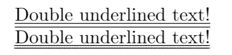 double underline latex